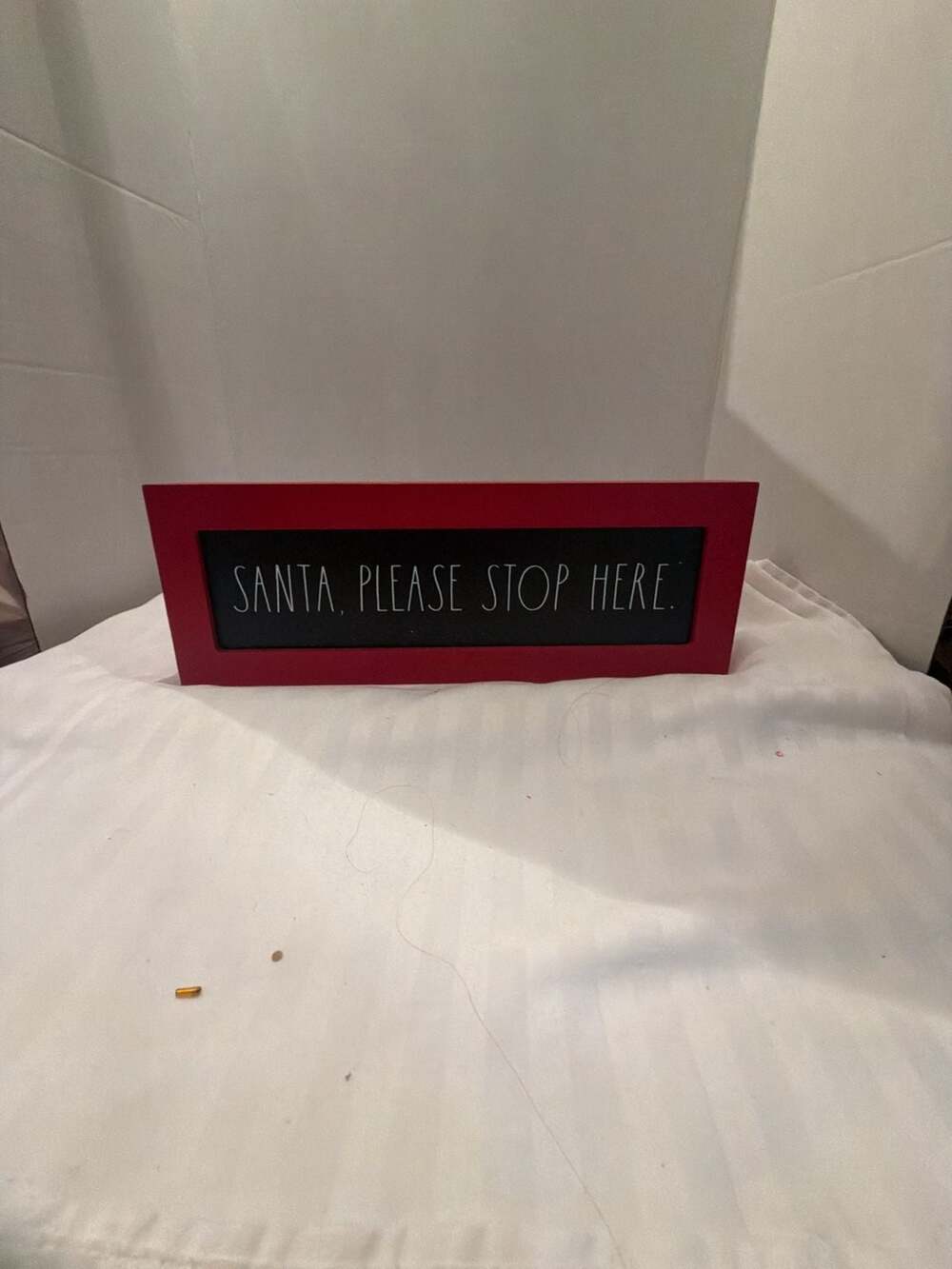 Rae Dunn Santa Please Stop Here Christmas Wood Sign
